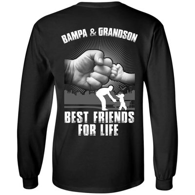 Bampa And Grandson Best Friends For Life-T-Shirt & Hoodie-Long Sleeve T-Shirt-Black