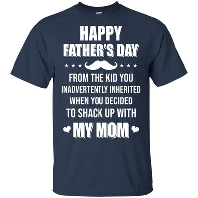 Happy Fathers Day From The Kid Bonus Step Dad Gift-T-Shirt & Hoodie-Classic T-Shirt-Navy