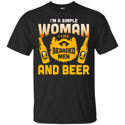 I'm A Simple Woman I Like Bearded Men And Beer-T-Shirt & Hoodie-Classic T-Shirt-Black