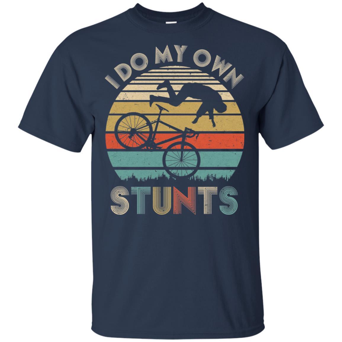 I Do My Own Stunts Funny Injury Mountain Bikes MTB-T-Shirt & Hoodie-Classic T-Shirt-Navy