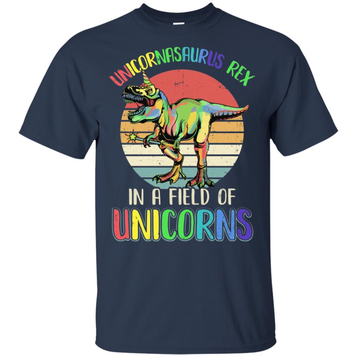 Be A Unicornasaurus Rex In A Field Of Unicorns-T-Shirt & Hoodie-Classic T-Shirt-Navy
