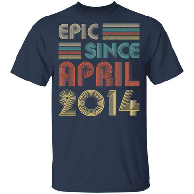 Epic Since April 2014 Vintage 7th Birthday Gifts Youth-Youth Shirt-Youth T-Shirt-Navy