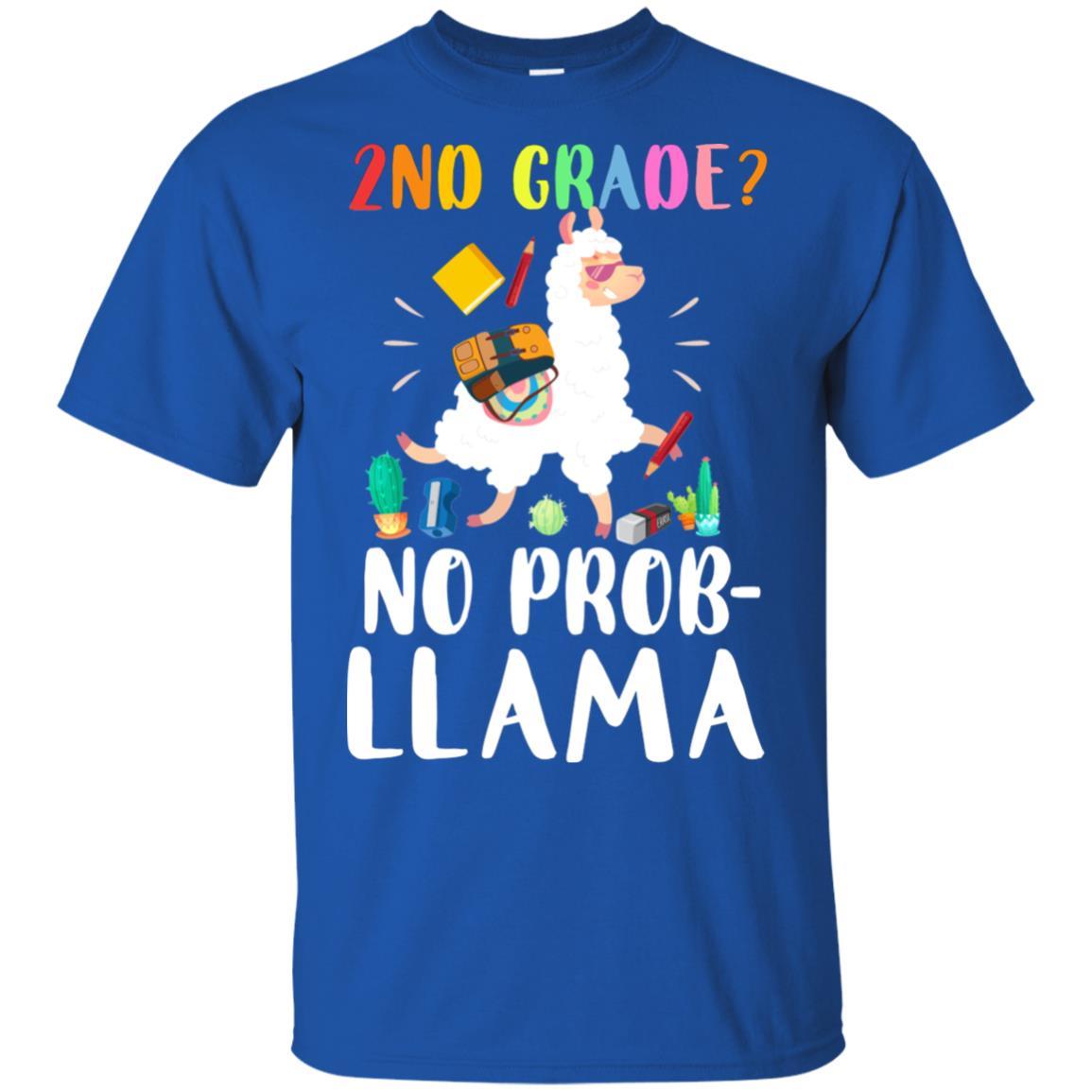 2nd Grade No Prob Llama Funny First Day Of School-T-Shirt & Hoodie-Classic T-Shirt-Royal