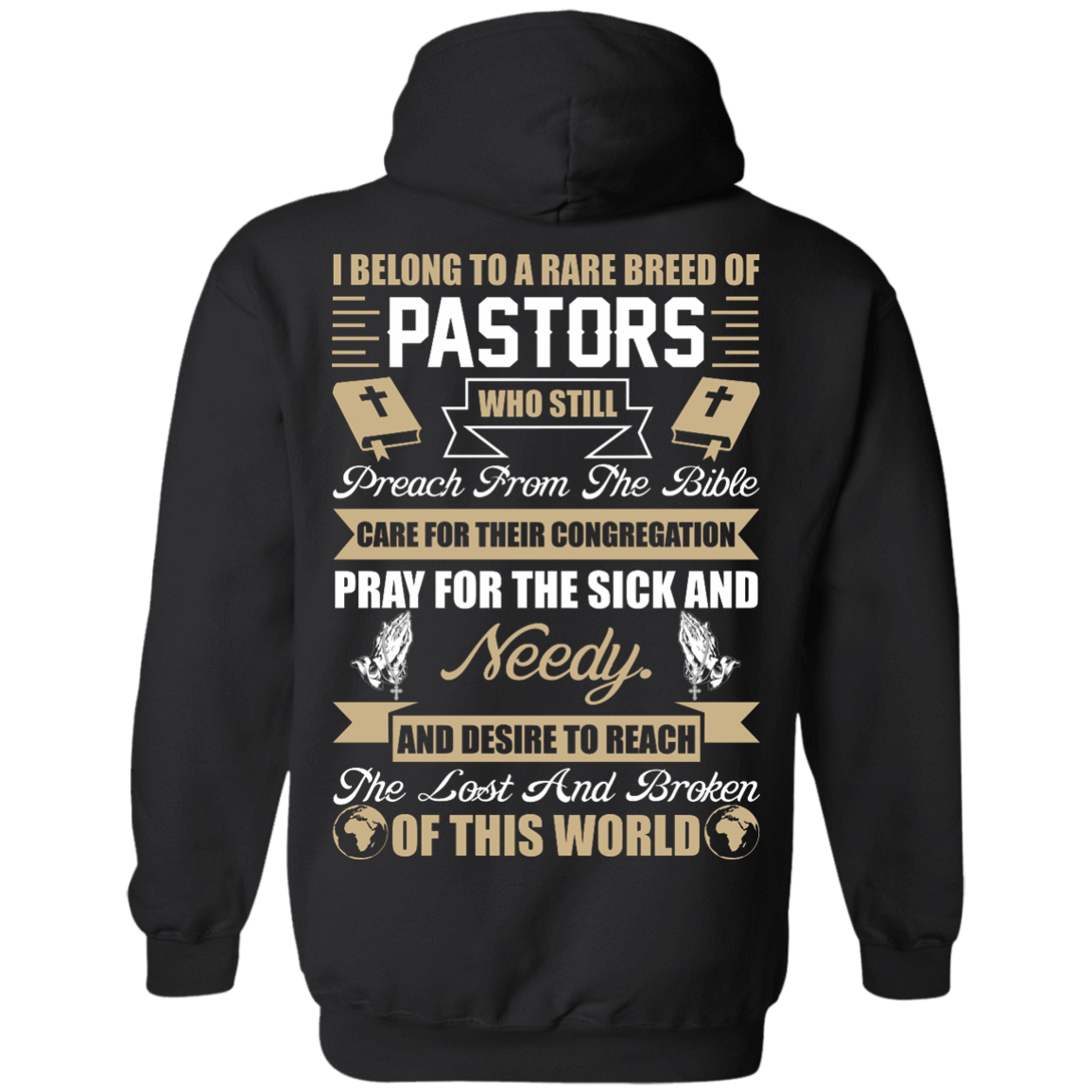 I Belong To A Rare Breed Of Pastors-T-Shirt & Hoodie-Pullover Hoodie-Black