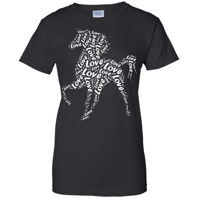 I Love Horse T-Shirt Word Graphic Tee-T-Shirt & Hoodie-Women's T-Shirt-Black