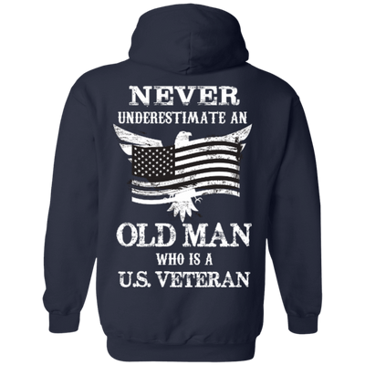 Never Undetimate US veteran-T-Shirt & Hoodie-Pullover Hoodie-Navy