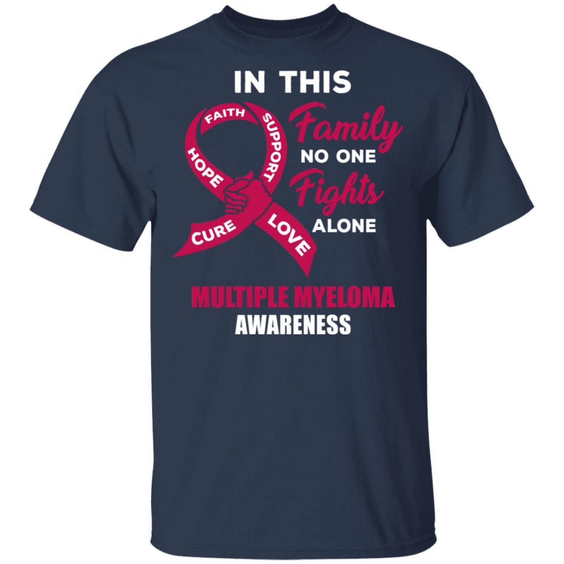 In This School No One Fights Multiple Myeloma Alone-T-Shirt & Hoodie-Classic T-Shirt-Navy