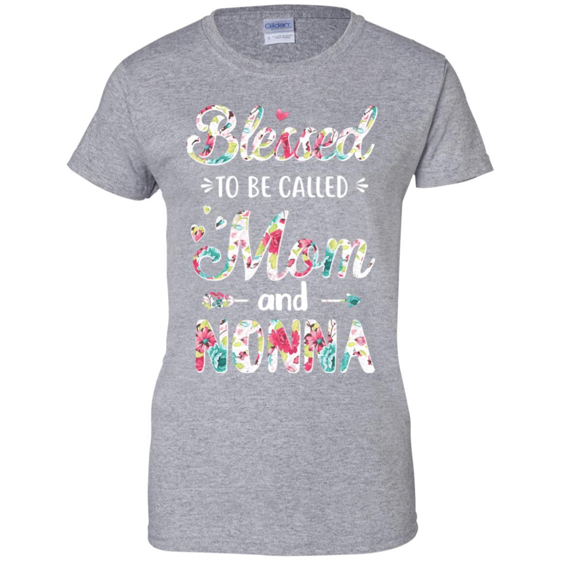 Mothers Day Gifts Blessed To Be Called Mom And Nonna-T-Shirt & Hoodie-Women's T-Shirt-Sport Grey