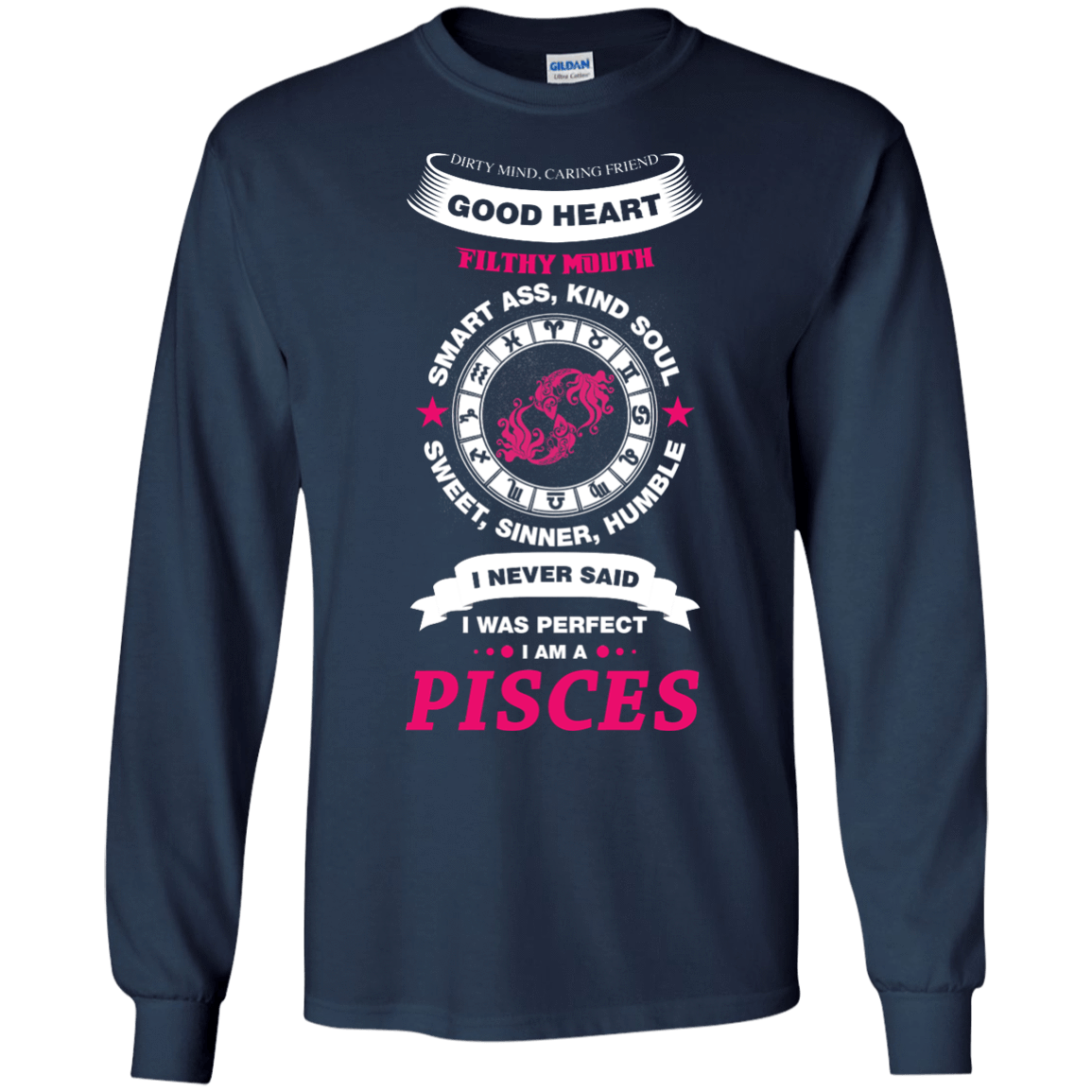 I Never Said I Was Perfect I Am A PISCES-T-Shirt & Hoodie-Long Sleeve T-Shirt-Navy