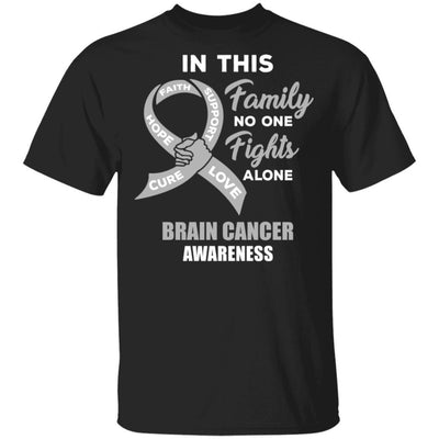 In This School No One Fights Brain Cancer Awareness Alone-T-Shirt & Hoodie-Classic T-Shirt-Black