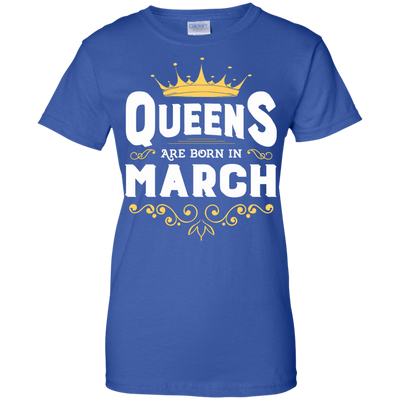 Queens Are Born In March-T-Shirt & Hoodie-Women's T-Shirt-Royal