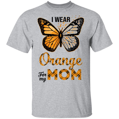 I Wear Orange For My Mom Butterfly Leukemia MS Awareness-T-Shirt & Hoodie-Classic T-Shirt-Sport Grey