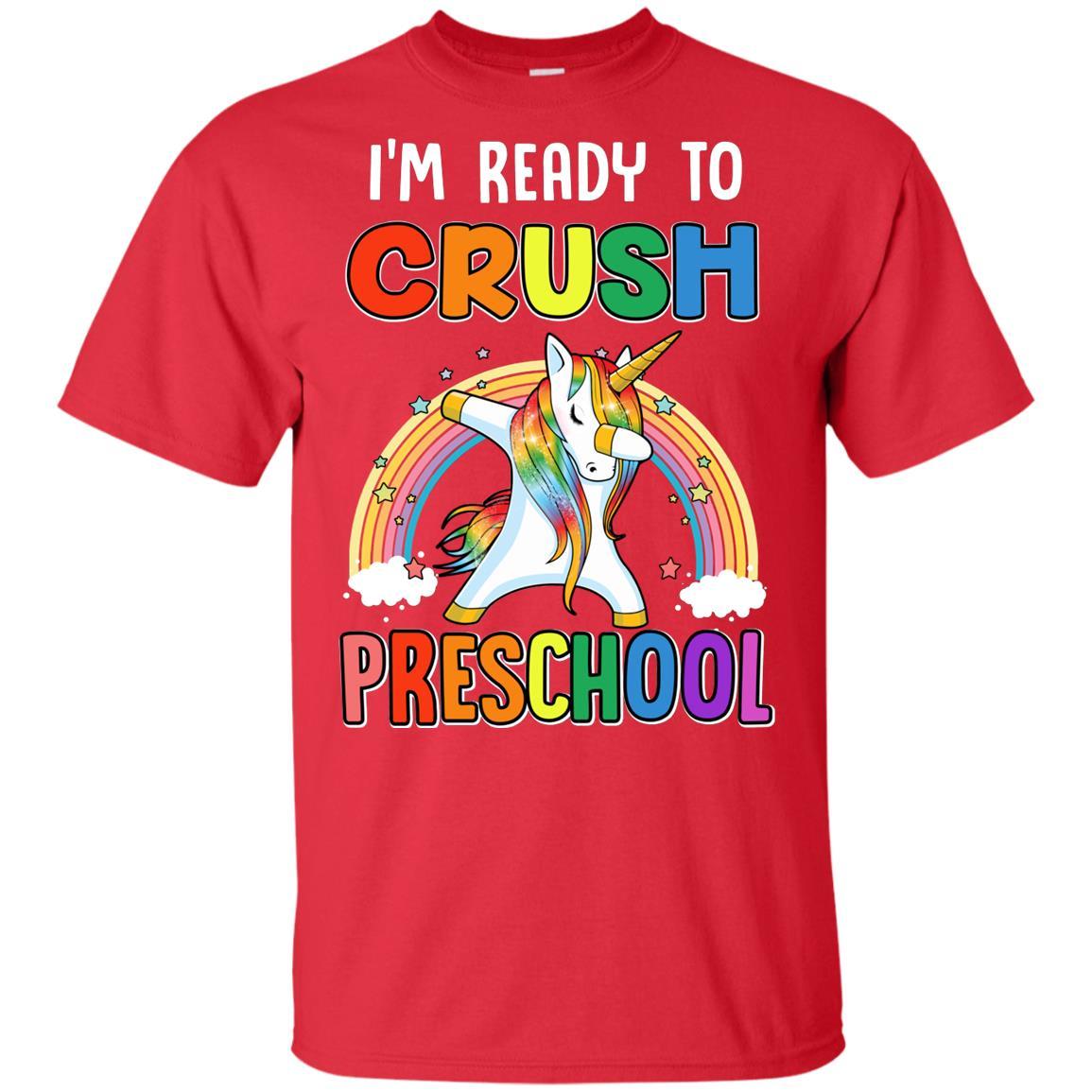 I'm Ready To Crush Preschool Unicorn Back To School Youth-Youth Shirt-Youth T-Shirt-Red