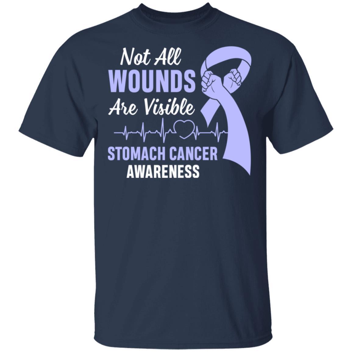 Stomach Cancer Awareness Not All Wounds Are Visible-T-Shirt & Hoodie-Classic T-Shirt-Navy