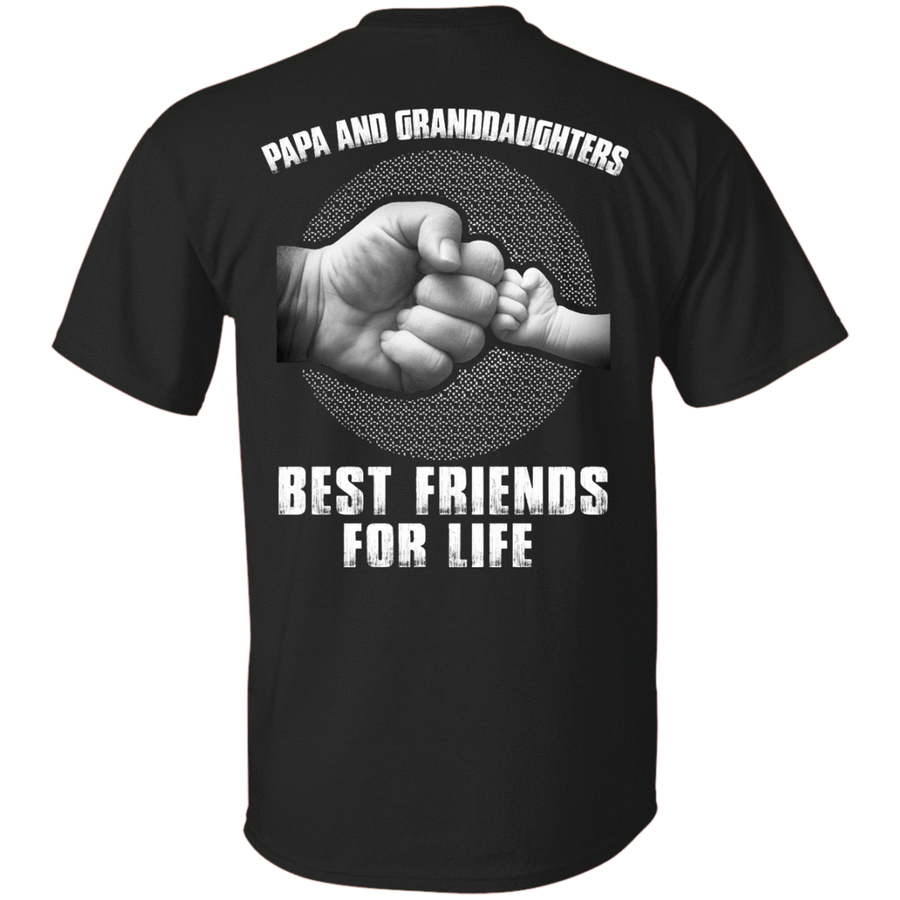 Papa And Granddaughters Best Friends For Life-T-Shirt & Hoodie-Classic T-Shirt-Black