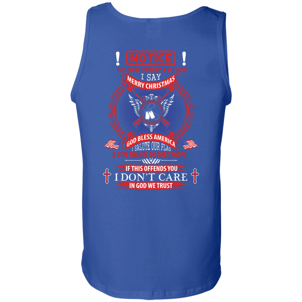 Notice This Shirt Owner Is A Veteran-T-Shirt & Hoodie-Unisex Tank-Royal