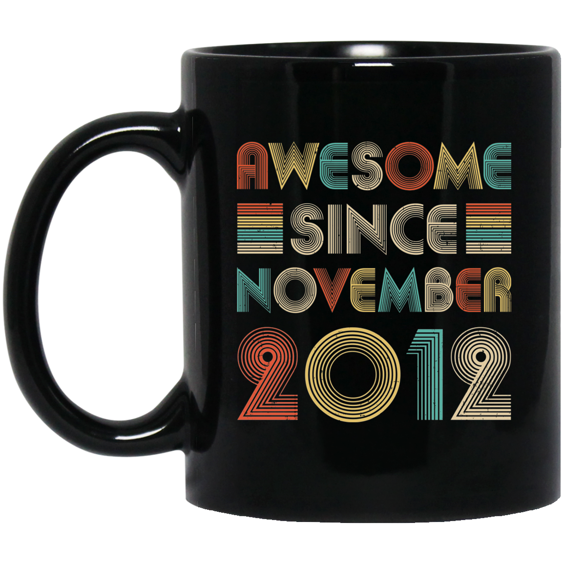 Awesome Since November 2012 Vintage 9th Birthday Gifts Youth Mug-Coffee Mug-BM11OZ 11 oz. Black Mug-Black