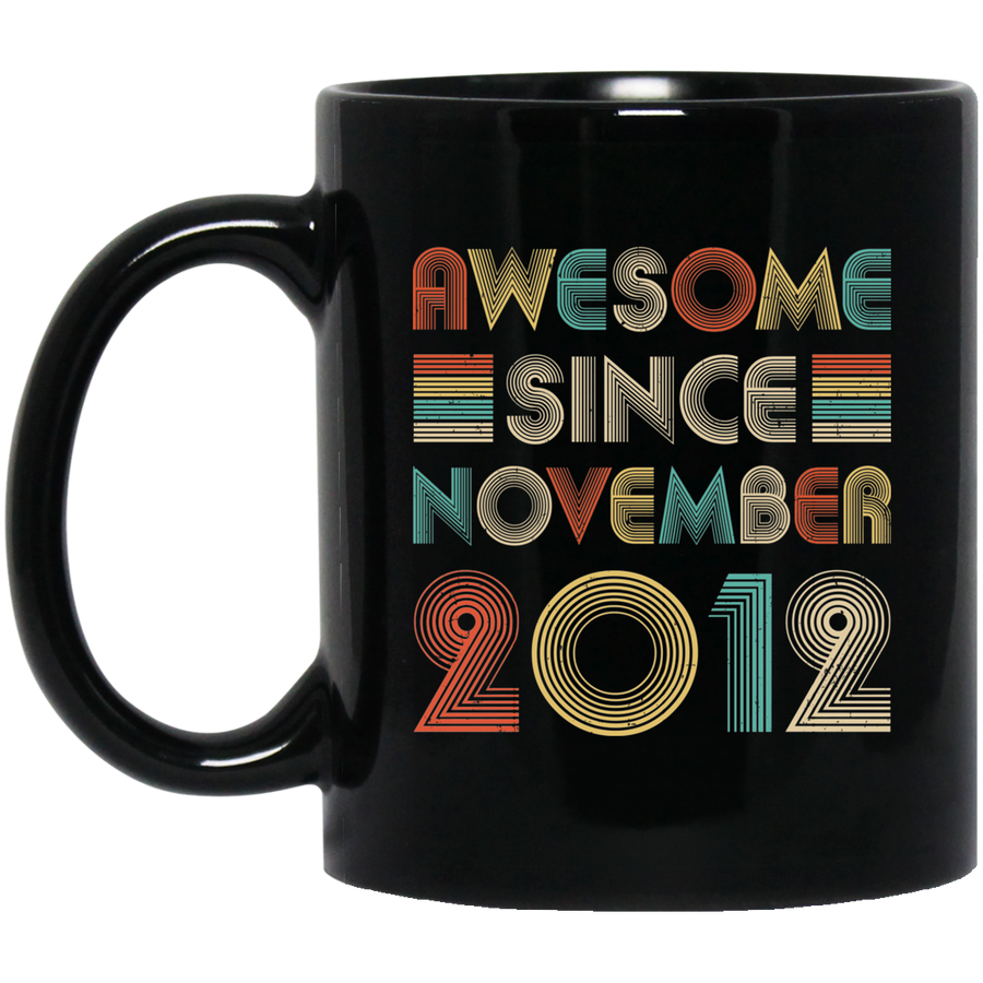 Awesome Since November 2012 Vintage 9th Birthday Gifts Youth Mug-Coffee Mug-BM11OZ 11 oz. Black Mug-Black