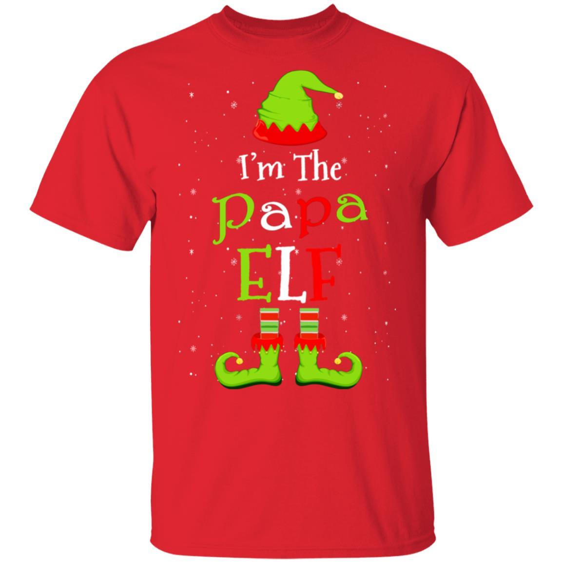 I'm The Papa Elf Family Matching Funny Christmas Group Gift-T-Shirt & Sweatshirt-Classic T-Shirt-Red