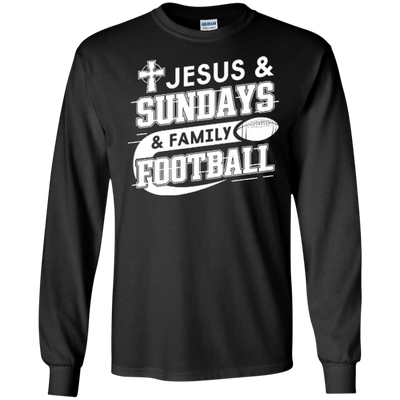 Jesus Sundays Family Football-T-Shirt & Hoodie-Long Sleeve T-Shirt-Black