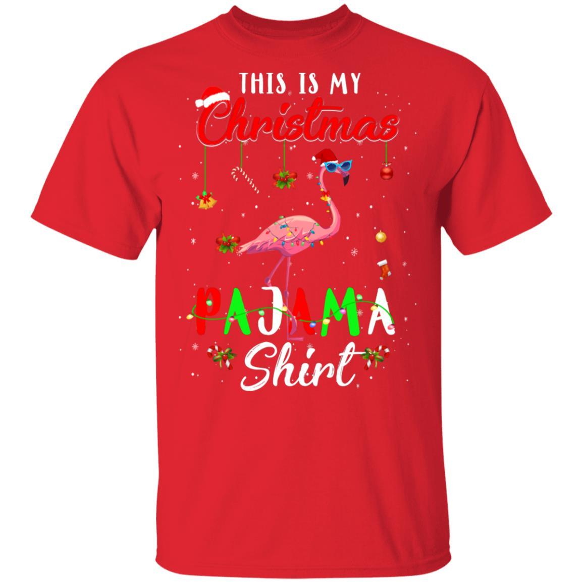 This Is My Christmas Pajama Flamingo Christmas Gifts-T-Shirt & Sweatshirt-Classic T-Shirt-Red