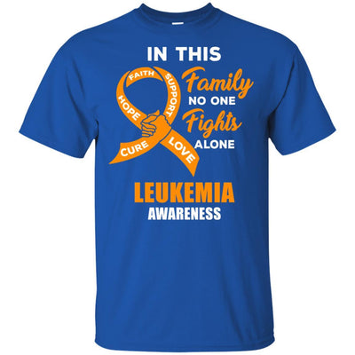 In This Family No One Fights Alone Leukemia Awareness-T-Shirt & Hoodie-Classic T-Shirt-Royal