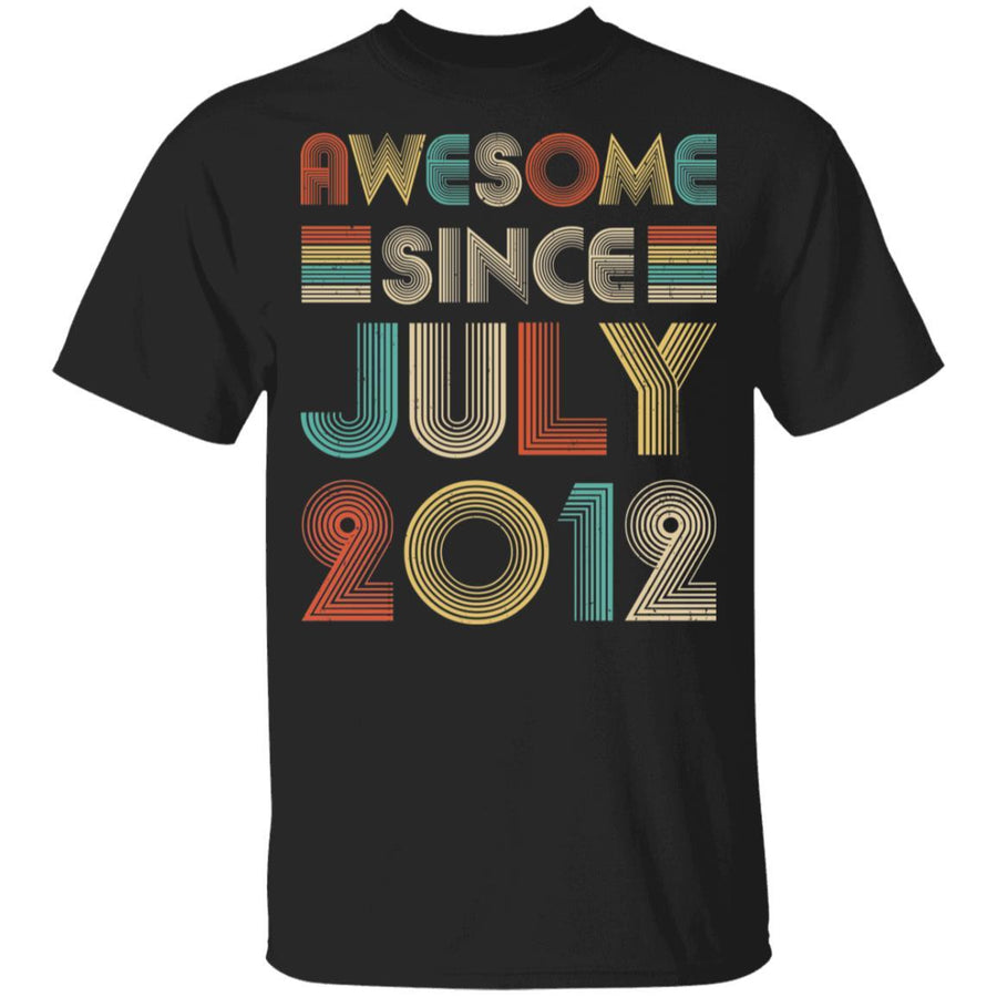 Awesome Since July 2012 Vintage 9th Birthday Gifts Youth-Youth Shirt-Youth T-Shirt-Black