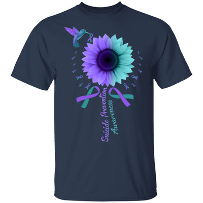 Hummingbird Sunflower Suicide Prevention Awareness-T-Shirt & Hoodie-Classic T-Shirt-Navy