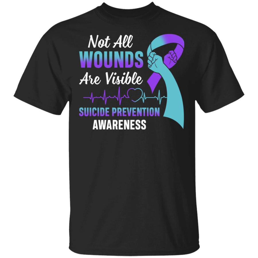 Suicide Prevention Awareness Not All Wounds Are Visible-T-Shirt & Hoodie-Classic T-Shirt-Black