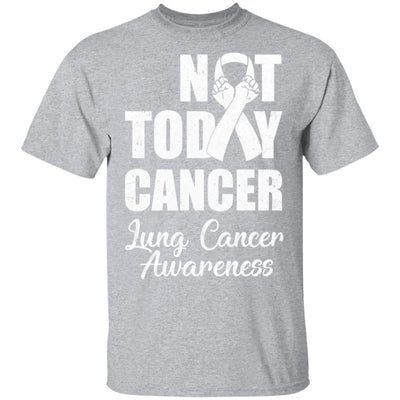 Support Lung Cancer Awareness White Ribbon Not Today-T-Shirt & Hoodie-Classic T-Shirt-Sport Grey
