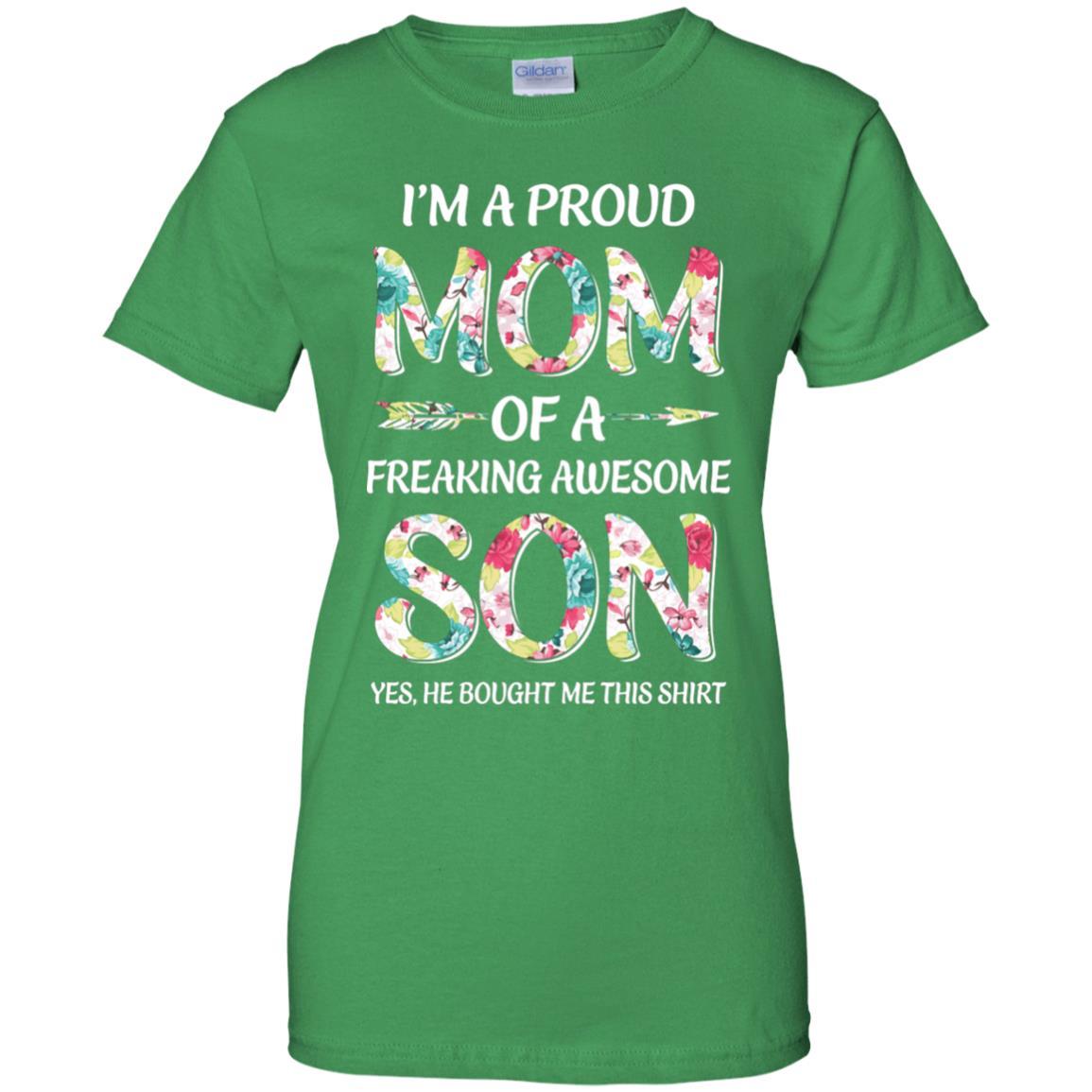 Proud Mom Mother's Day Gift From A Son To Mom-T-Shirt & Hoodie-Women's T-Shirt-Irish Green
