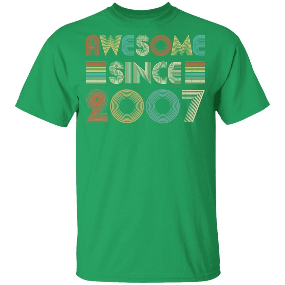 Awesome Since 2007 14th Birthday Gifts-T-Shirt & Hoodie-Youth T-Shirt-Irish Green
