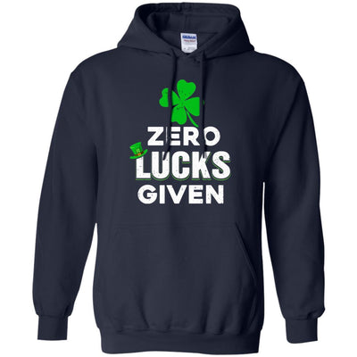 Zero Lucks Given St Patricks Day-T-Shirt & Hoodie-Pullover Hoodie-Navy
