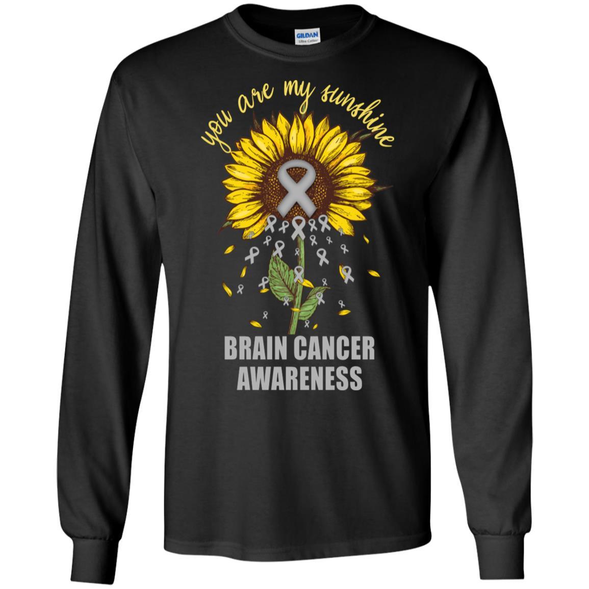 You Are My Sunshine Brain Cancer Awareness-T-Shirt & Hoodie-Long Sleeve T-Shirt-Black