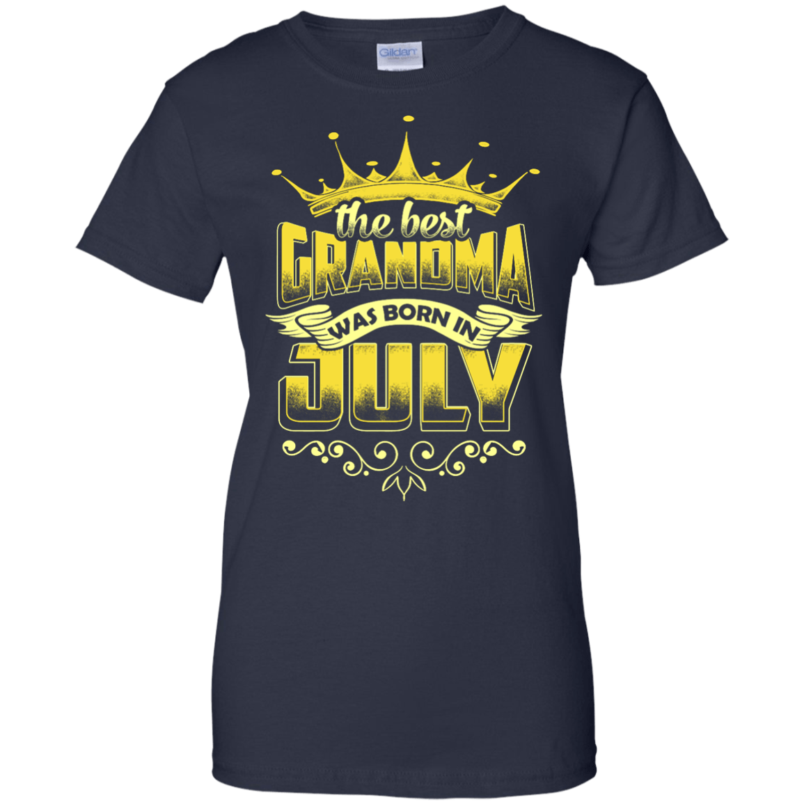 The Best Grandma Was Born In July-T-Shirt & Hoodie-Women's T-Shirt-Navy