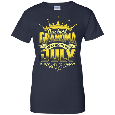 The Best Grandma Was Born In July-T-Shirt & Hoodie-Women's T-Shirt-Navy