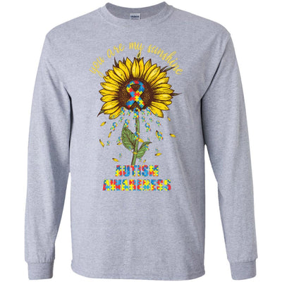 You Are My Sunshine Autism Awareness-T-Shirt & Hoodie-Long Sleeve T-Shirt-Sport Grey