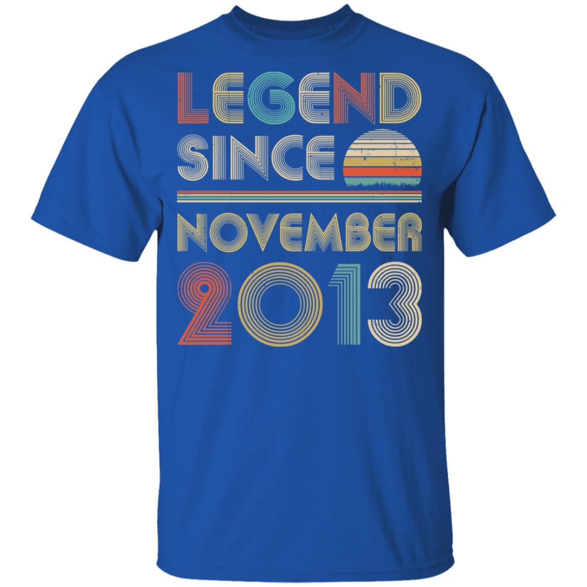Legend Since November 2013 Vintage 8th Birthday Gifts Youth-Youth Shirt-Youth T-Shirt-Royal