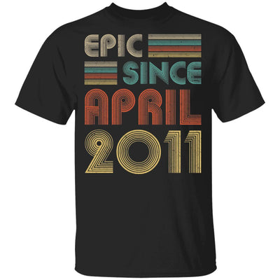 Epic Since April 2011 Vintage 10th Birthday Gifts Youth-Youth Shirt-Youth T-Shirt-Black