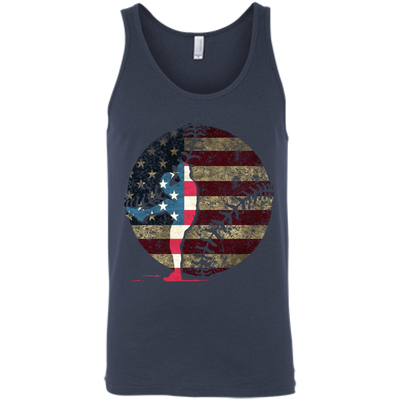 Pitcher Baseball America Flag-T-Shirt & Hoodie-Unisex Tank-Navy