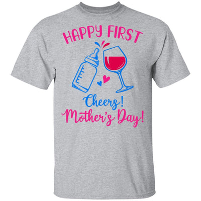 First Mothers Day Mommy Baby Girl Cheers Matching-T-Shirt & Tank Top-Classic T-Shirt-Sport Grey