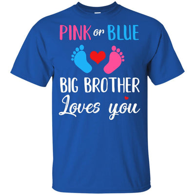 Pink Or Blue Big Brother Loves You Funny Gender Reveal Party Gift Youth-Youth Shirt-Youth T-Shirt-Royal