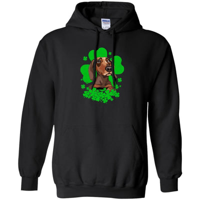 Dachshund St. Patrick's Day Clovers-T-Shirt & Hoodie-Pullover Hoodie-Black