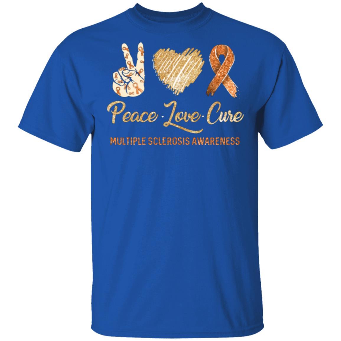 Peace Love Cure Multiple Sclerosis-T-Shirt & Hoodie-Classic T-Shirt-Royal