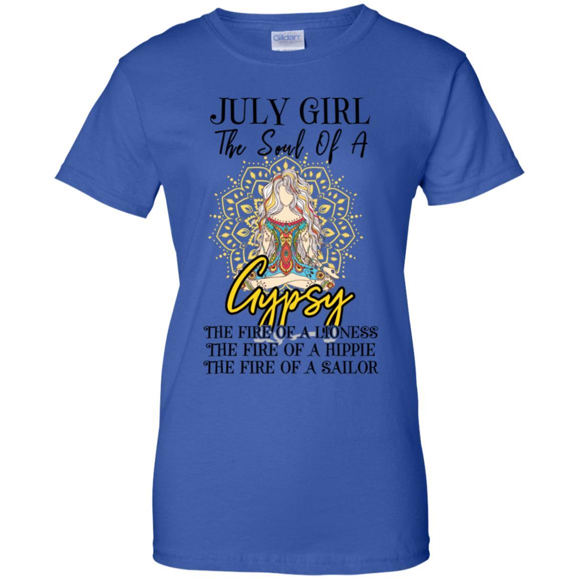 July Girl The Soul Of A Gypsy Funny Birthday Gift-T-Shirt & Tank Top-Women's T-Shirt-Royal