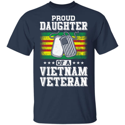 Proud Daughter Of A Veteran Dad Mom-T-Shirt & Hoodie-Classic T-Shirt-Navy
