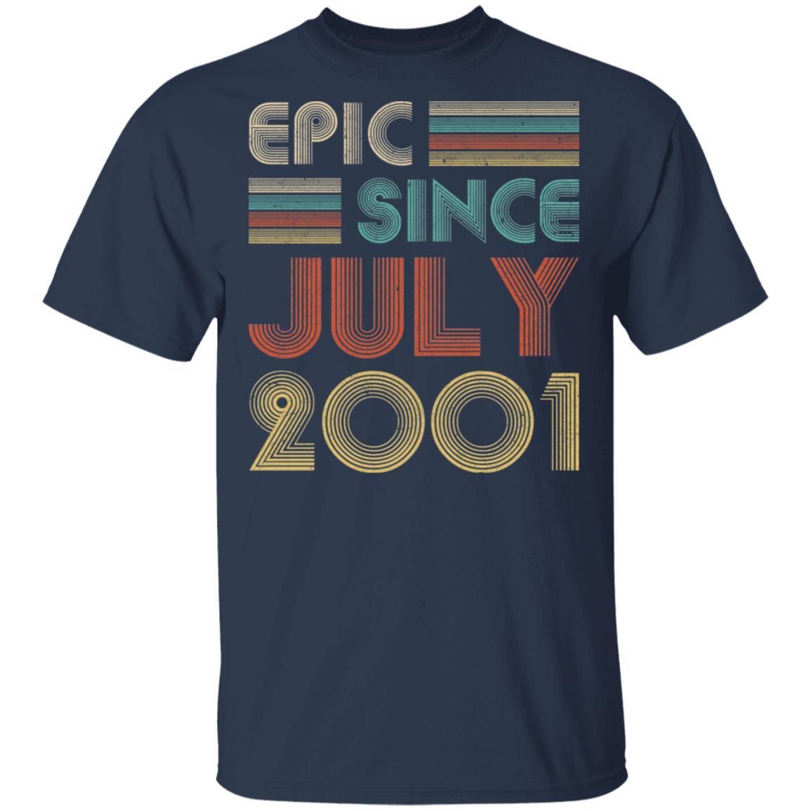 Epic Since July 2001 Vintage 20th Birthday Gifts-T-Shirt & Hoodie-Classic T-Shirt-Navy