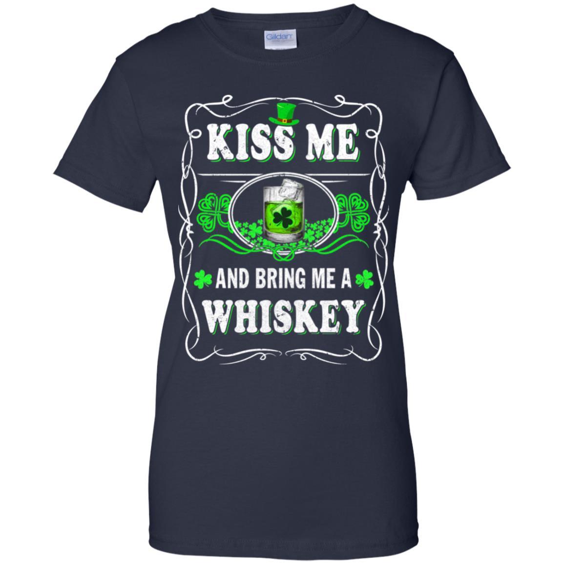 Kiss Me And Bring Me A Whiskey-T-Shirt & Hoodie-Women's T-Shirt-Navy