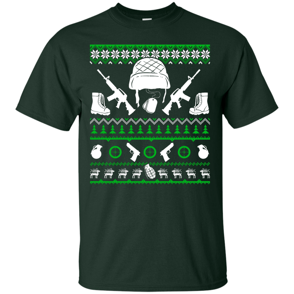 Soldier Christmas Sweater-T-Shirt & Hoodie-Classic T-Shirt-Forest Green