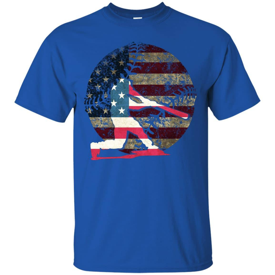 Hitter Baseball America Flag-T-Shirt & Hoodie-Classic T-Shirt-Royal
